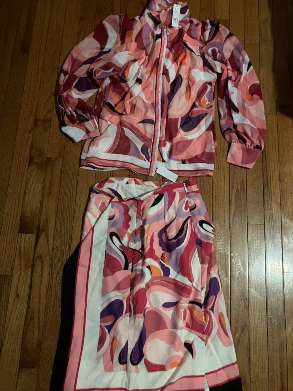 Skirt Set-Abstract Print
